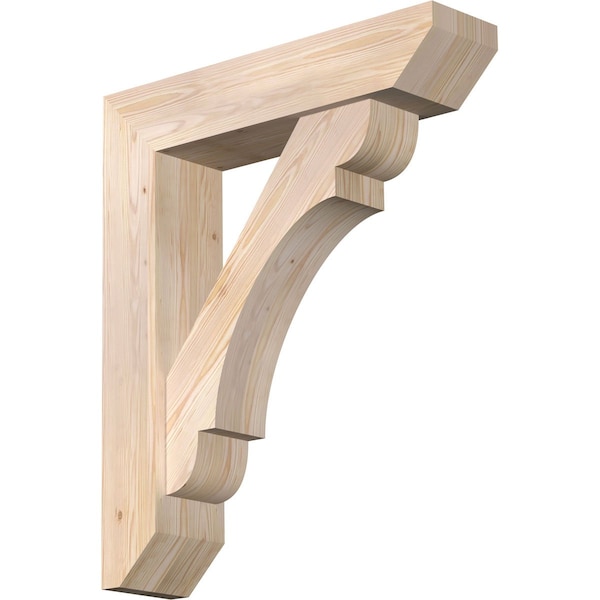Ekena Millwork Olympic Slat Smooth Bracket w/ Offset Brace, Douglas Fir, 7 1/2"W x 32"D x 38"H BKT0806X32X38OLY06SDF - main